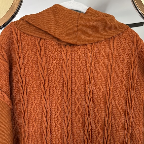 Circular Cowl Neck Cable Knit Poncho Sweater Sz XL (runs big) - Picture 9 of 12